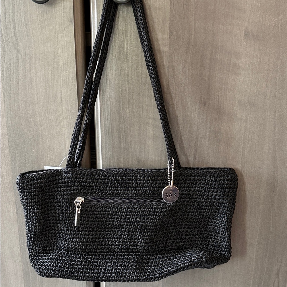 The Sak Charcoal Crochet Shoulder Bag